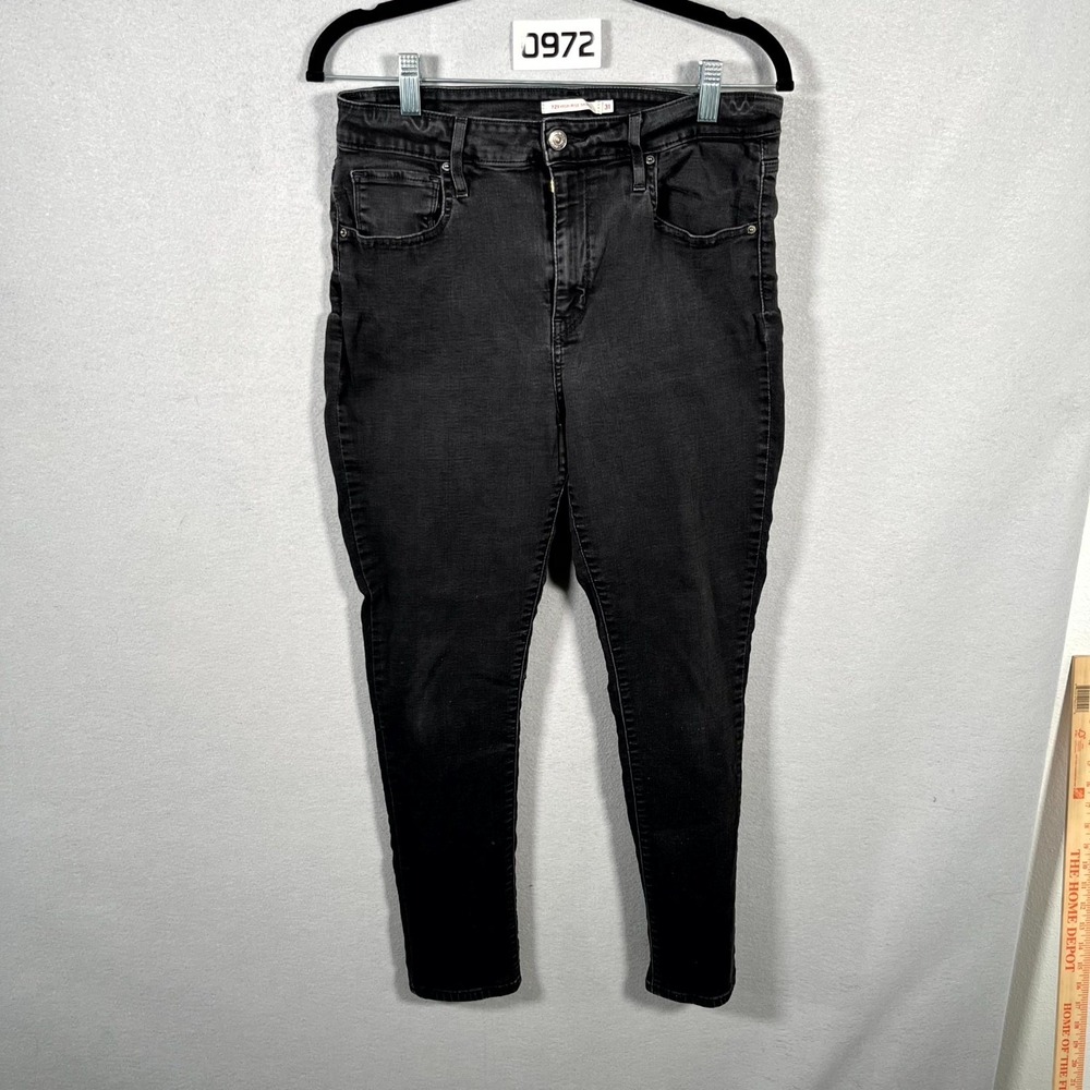 Levi's 721 Jeans Mens 31 Black Denim Dark Wash 5 Pockets High Rise Skinny Leg‎
